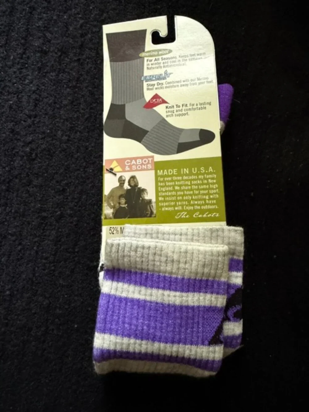 NWT Cabot & Sons Ski and Ride Merino Wool Socks SockSize 9-11 ShoeSize 6-10